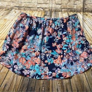 Lauren Conrad Skirt Navy Pink Floral Skirt Lined Casual Flowy